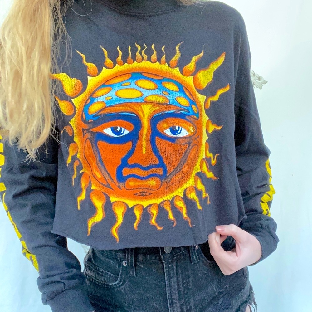 Forever 21 Sublime Long Sleeve Crop Top - Size M